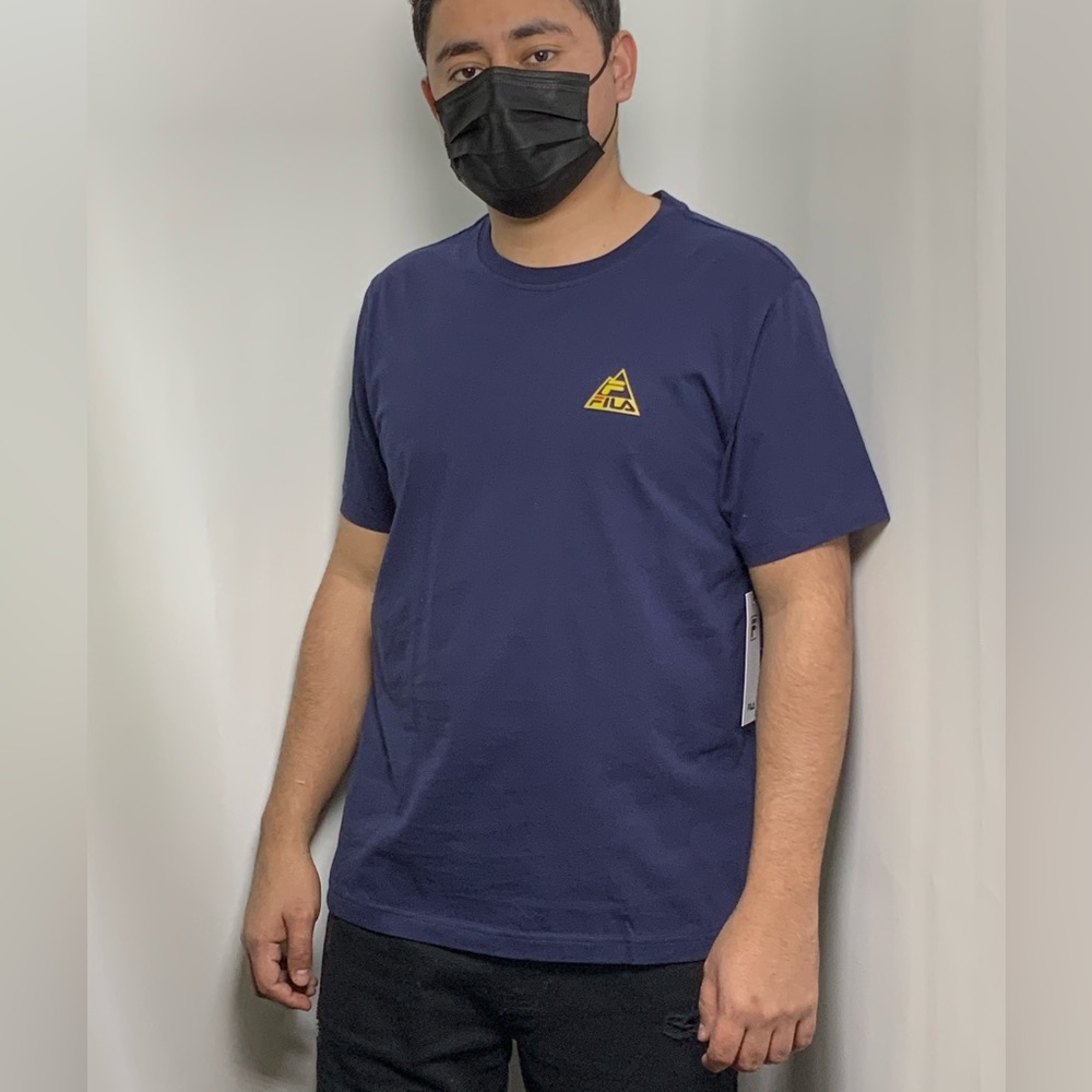 Men's Fila Navy | Gold Short Sleeve Tee Shirt